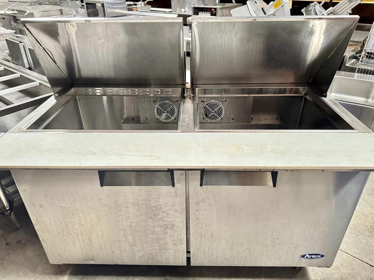Used Atosa MSF8307GR 60" Mega Top Salad Sandwich Prep Station Table 24 Pan,17.2 Cu.Ft