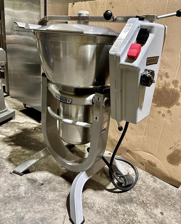 Used Hobart HCM450 45 Qt. Vertical Cutter Mixer w/Tilt & All Blades/Scrapers. TESTED