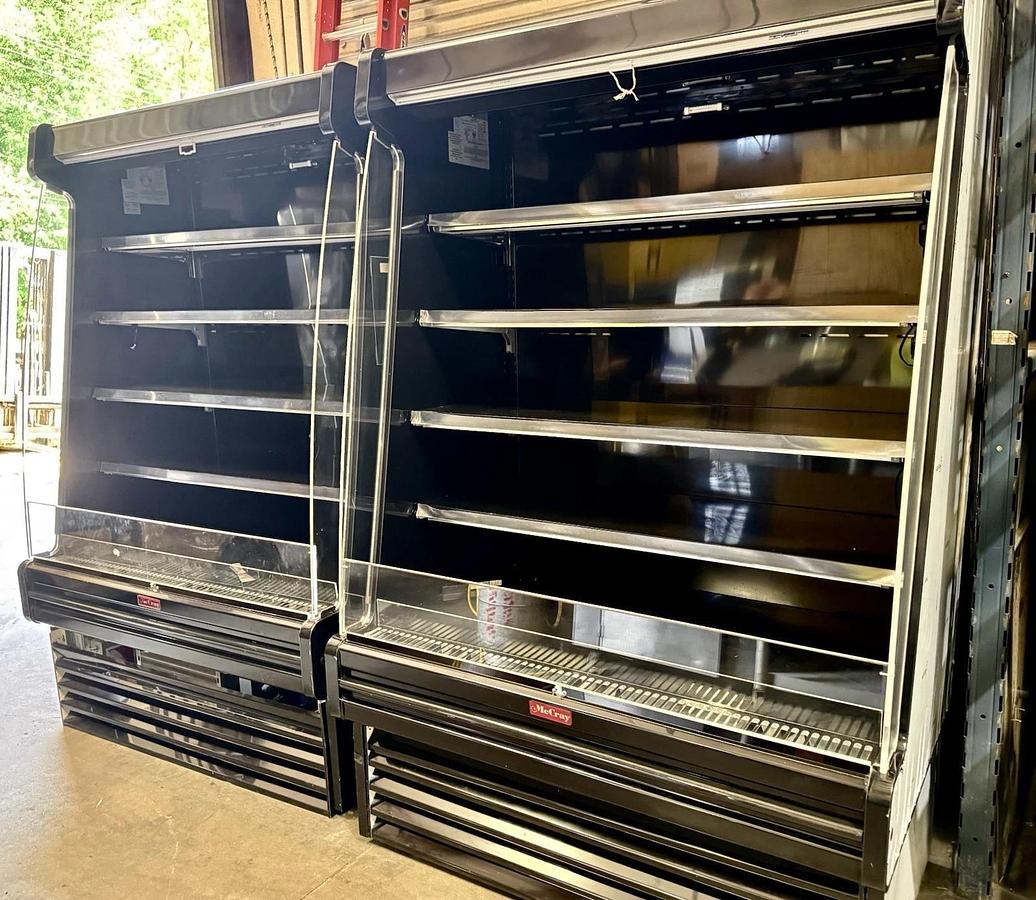 Used Howard-McCray 39" Vertical Open-Air Grab-N-Go Cooler, 4-Deck LED, HALF-PRICE, USED 6 MON.