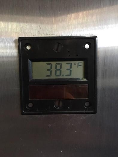 Used Hobart Three Door Stainless Steel Refrigerator w/ Pan Slides