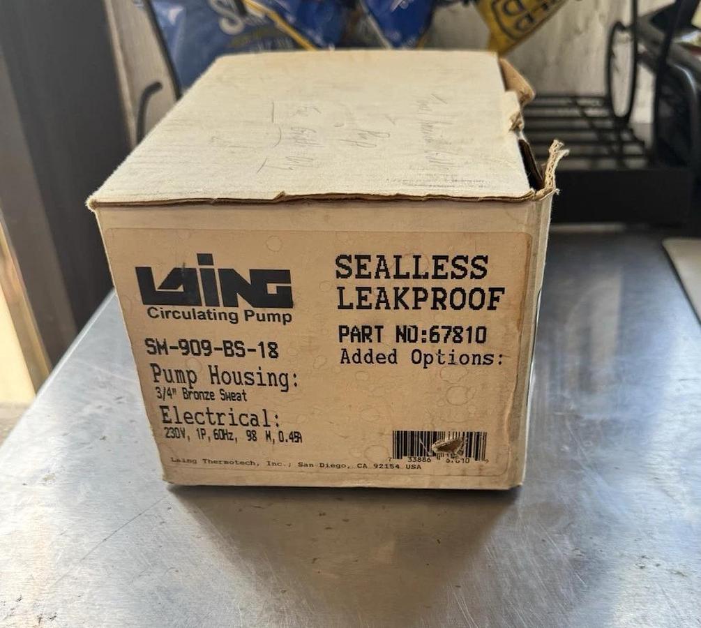 Used NEW Laing Thermotech Centrifugal Pump SM909-BS-18 SM909BS18 Circulation