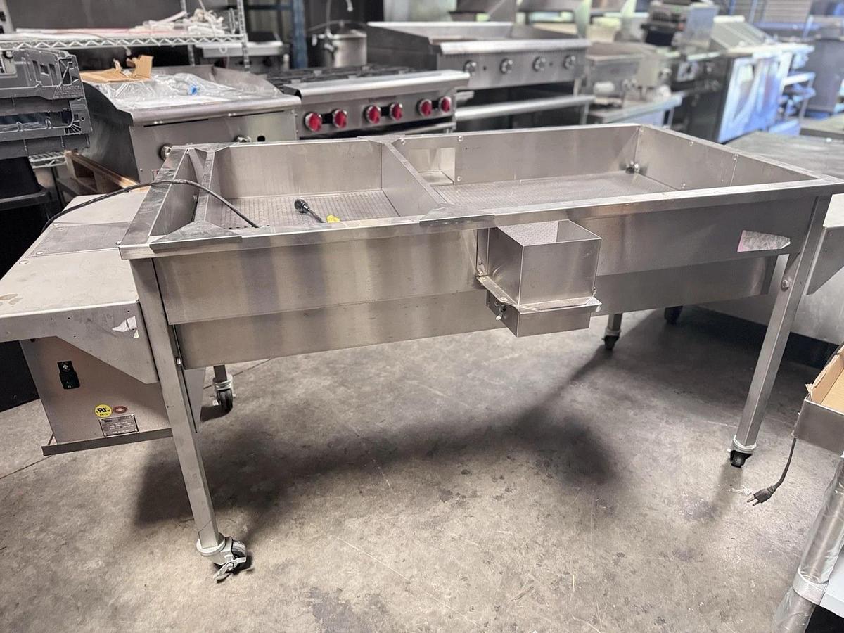 Used Cretors GCBKAS-X 70" 6 ft. S/S Popcorn Cooling Table with Fan and Double Shelves