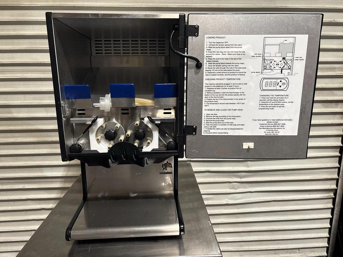 Used Star HPDE2P 12 lb All Purpose Heated Peristaltic Dual Dispenser Chili Cheese