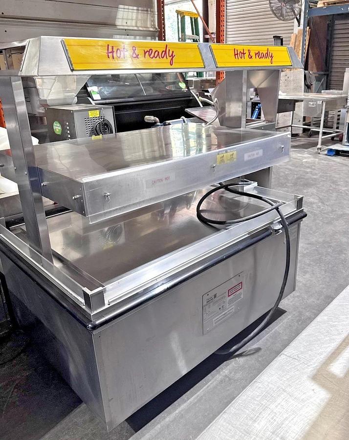 Used Hardt Self Service Heated Island Display, Zone 4, Holds 28 Chicken Domes, TESTED