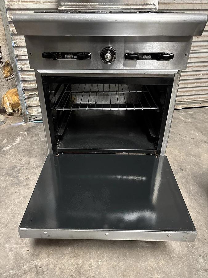 Used American Range AR-4 24" Restaurant Gas Range w/ 4 Open Burners, Space Saver Oven
