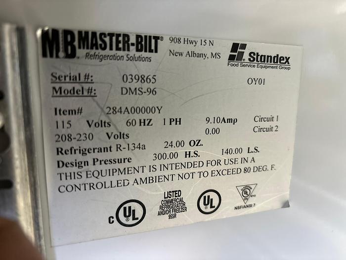 Used Master-Bilt Display Case 96” Refrigerated Gravity Coil Deli Butcher Bakery Case