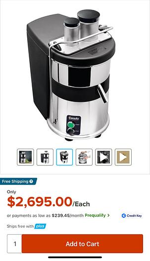 Used Ceado Mulligan Associates ES700 Fruit and Vegetable Juicer