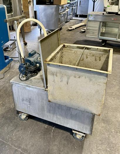 Used DAR PRO 175 lbs Fryer Oil Portable Filter Machine, Caddy W/ Sealed Pump