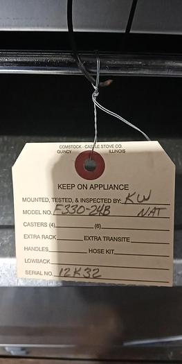 Used NEW* Comstock-Castle 36" Range, 2 Burners, 24" Griddle, Cheese Melter, and Oven