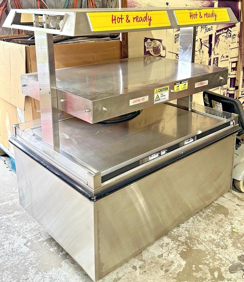 Used Hardt Self Service Heated Island Display, Zone 4, Holds 28 Chicken Domes, TESTED
