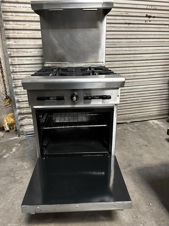 Used American Range AR-4 24" Restaurant Gas Range w/ 4 Open Burners, Space Saver Oven