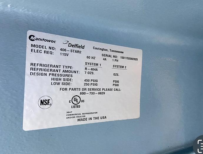 Used Delfield 27″ Under Counter Stainless 1 One Door Refrigerator Cooler 406-STAR2