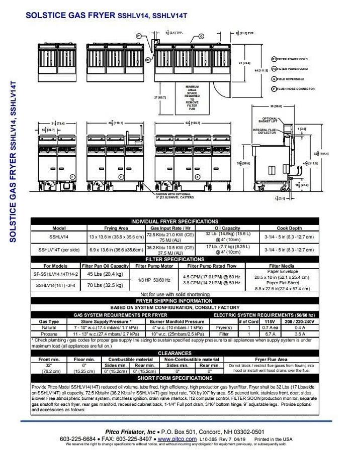 Used Pitco SSHLV14 Supreme ROV Gas High-Efficiency 3-Vat Fryer System w/ Filtration