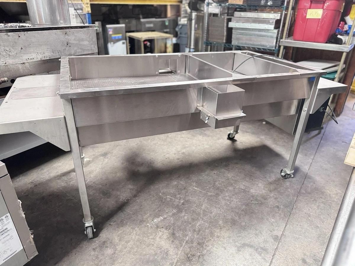 Cretors GCBKAS-X 70" 6 ft. S/S Popcorn Cooling Table with Fan and Double Shelves