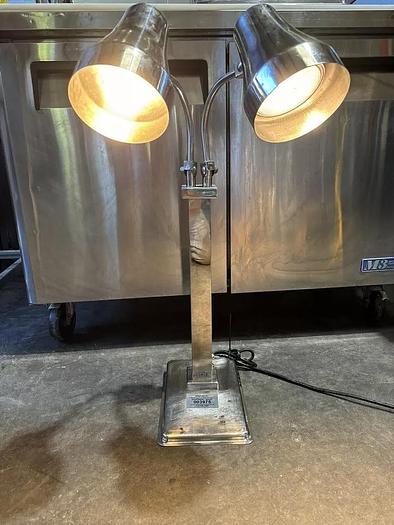 Used 2 Bulb Heat Lamp w/ 2-Way Adjustable Arms - Stainless Steel, 120v
