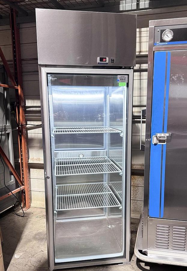 Used Norlake PR243SSG Stainless Steel Reach-In Refrigerator w/ Pass-Thru Doors, 1-Glass, 1-Solid Door