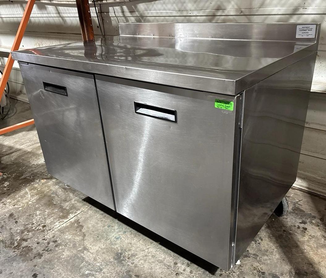Used Randell 9302-7 Undercounter Worktop Refrigerator Cooler w/ Backsplash, Casters