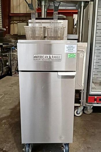 Used American Range 50 lb. All Stainless Gas Deep Fat Fryer - 120,000 BT, AF-45-50