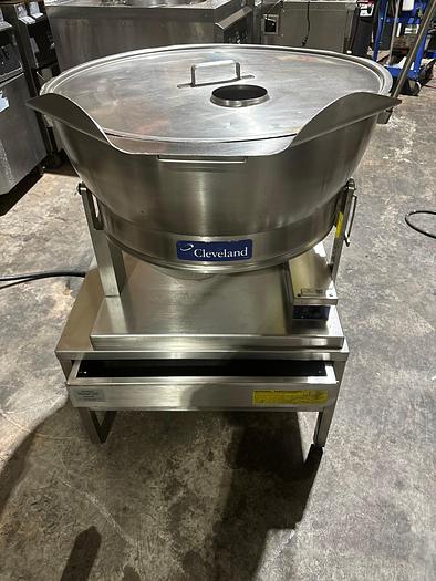 Used Cleveland SET-15 15 Gallon Electric Tilt Skillet with Stand - 208V, 3 Phase - A+