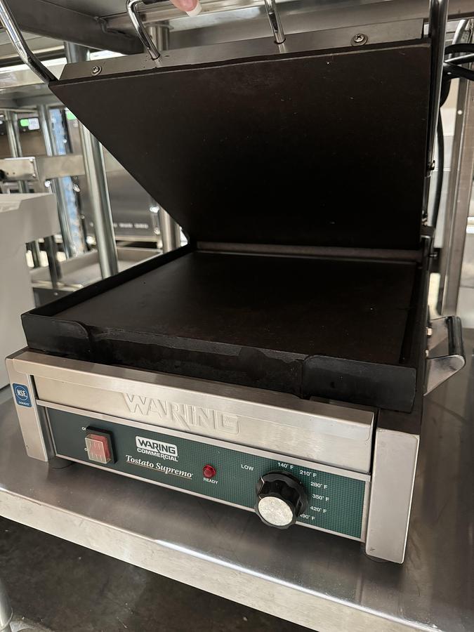 New * Waring WPG150 Panini Perfetto Grooved Top & Bottom Panini Sandwich Grill
