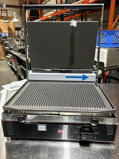 Used New Grindmaster-Cecilware TSG1G Commercial Single Grooved Sandwich/Panini Grill, 14.