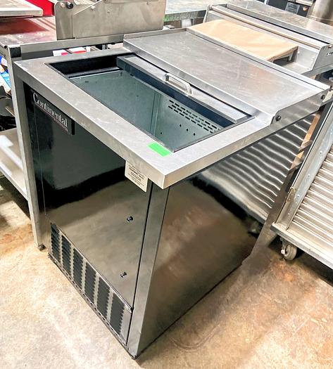 Used Continental 24" Slide-Top Bottle / Can Cooler, Chiller Beer, Mugs, Soft Drinks