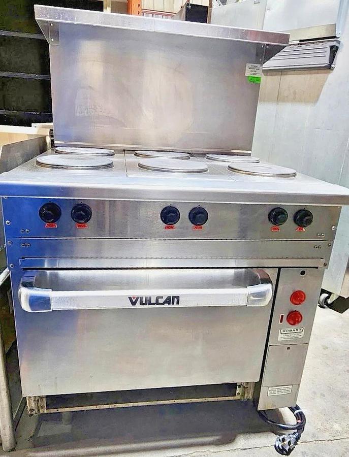 Used Vulcan EV36S-6FP208 36" Electric Range w/ 6 French Hot Plates, 208v/1Ph