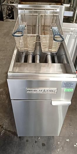 Used American Range 50 lb. All Stainless Gas Deep Fat Fryer - 120,000 BT, AF-45-50
