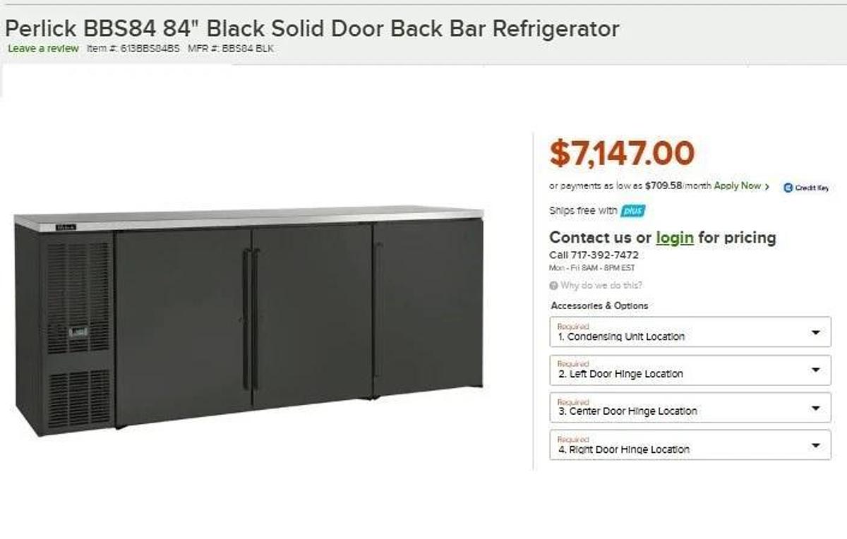 Used Perlick BBS84-IR 84" Direct Draw Draft Beer Kegerator w/ 1 Tower and 6 Taps
