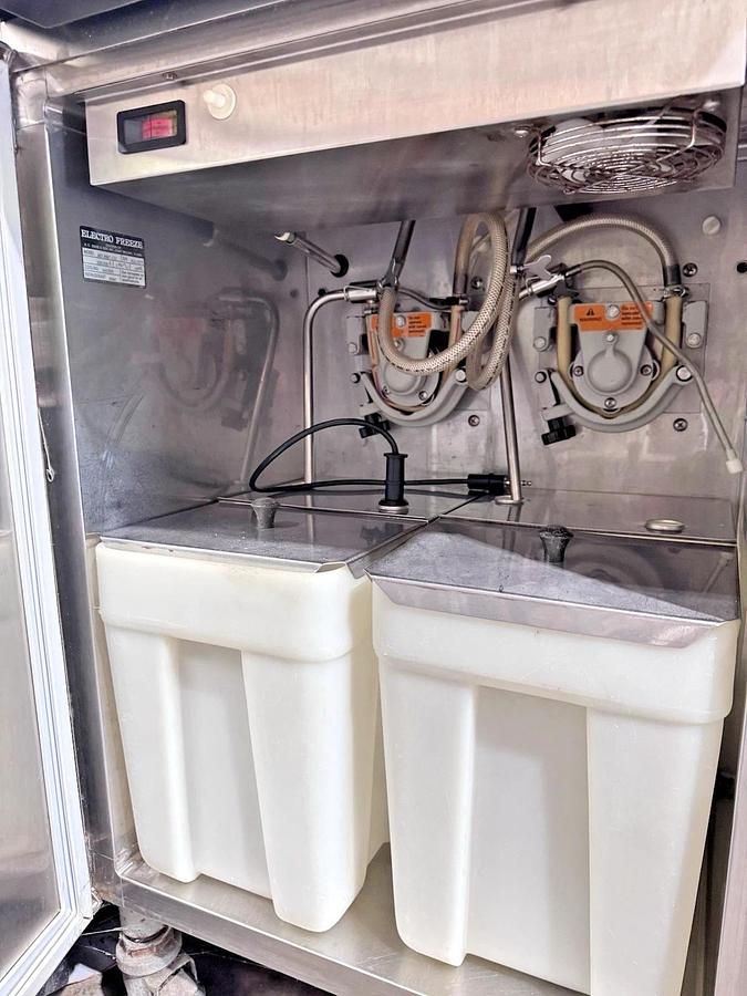 Used 2 Electro Freeze Mix Tanks HC196255 and Front & Back Lids HC119995, HC140445
