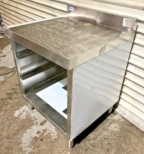 Used Klinger's GC-3R-24 Stainless Steel 24" 3-Rack Glass Storage Bin with Worktop
