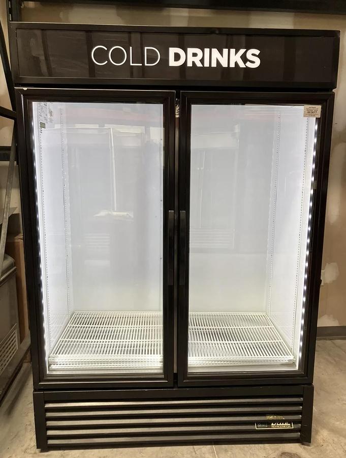 Used True GDM-49-HC 54 1/4" Refrigerated 2-Glass Door Merchandiser with LED, Warranty