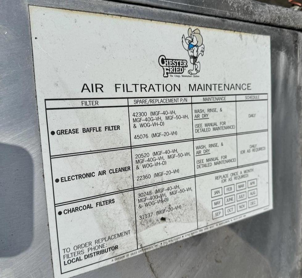 Used Giles Ventless Exhaust Hood FSH-5 with New Filters