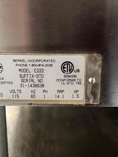 Used Berkel E222 Commercial Countertop 1.5 hp Meat Grinder