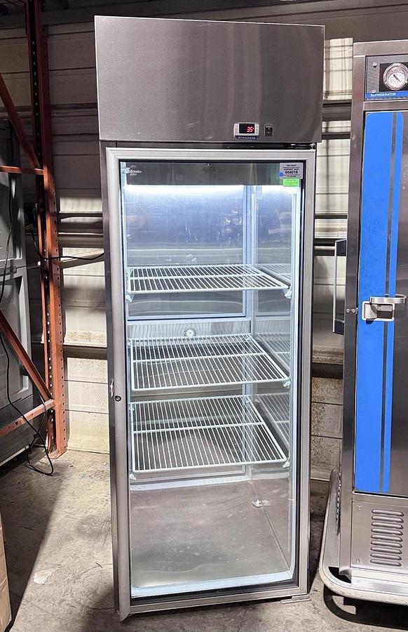 Used Norlake PR243SSG Stainless Steel Reach-In Refrigerator w/ Pass-Thru Doors, 1-Glass, 1-Solid Door