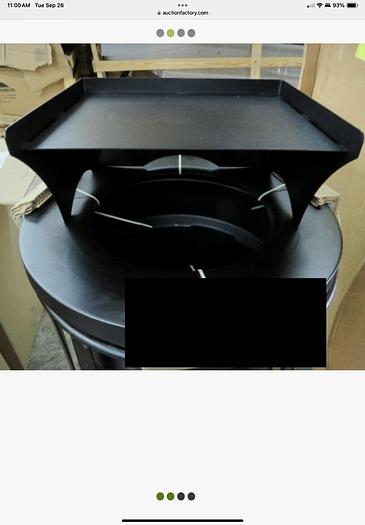 Used New* Outdoor Heavy Duty 36-Gal Trash Receptacle w/ Tray Top Rain Hood and Insert