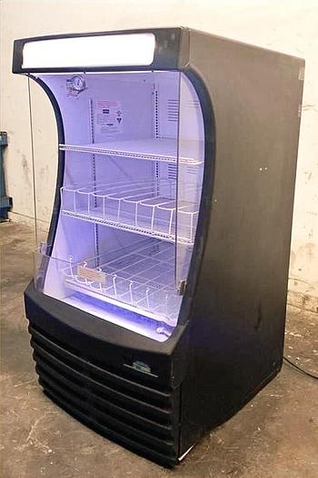 Used Beverage Air 30" Vertical Open Air Cooler w/ (3) Levels, BZ13LED, 115V