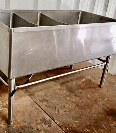 Used Commercial Heavy Duty 3 Compartment Sink. Requires Wall Mount Sink