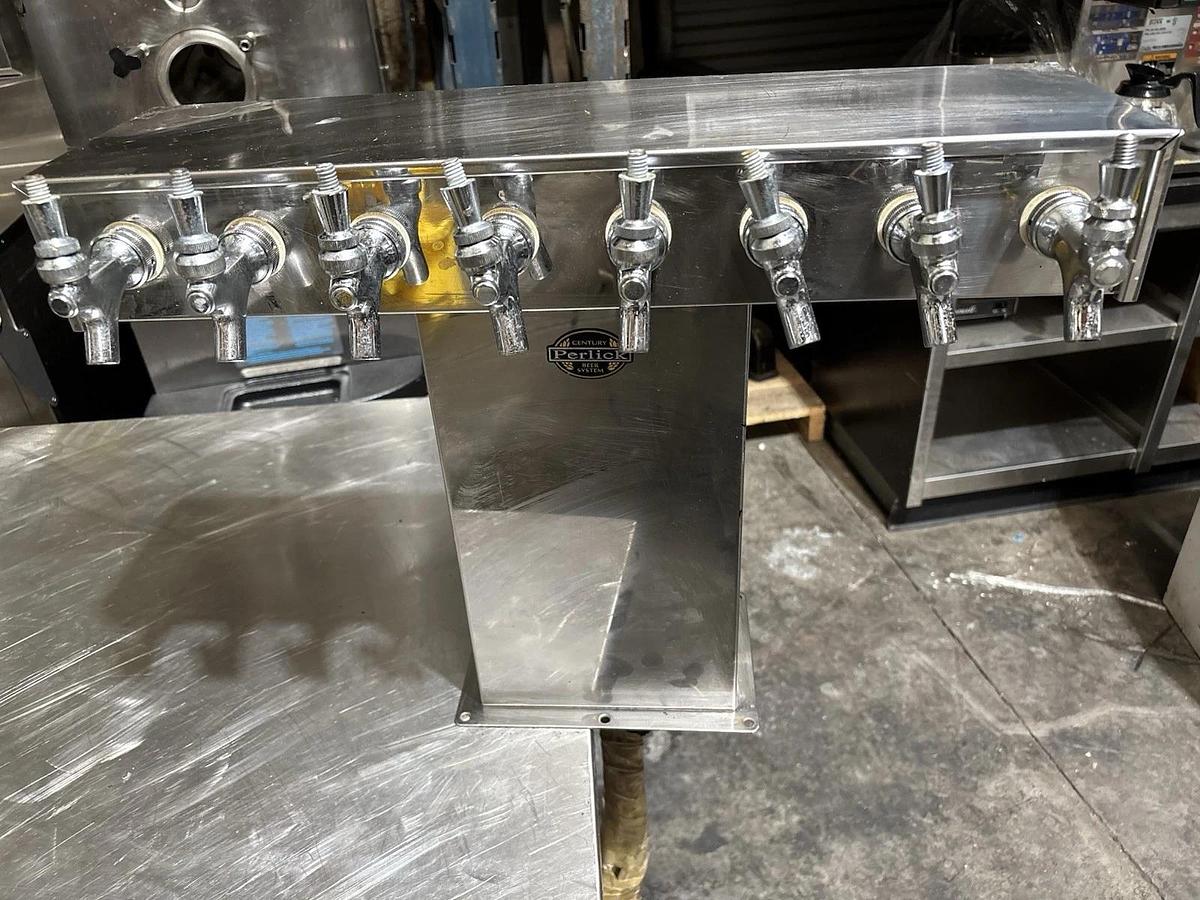 Used Perlick TT8SS Draft Beer Tower 8 Faucets Stainless Steel Made In USA