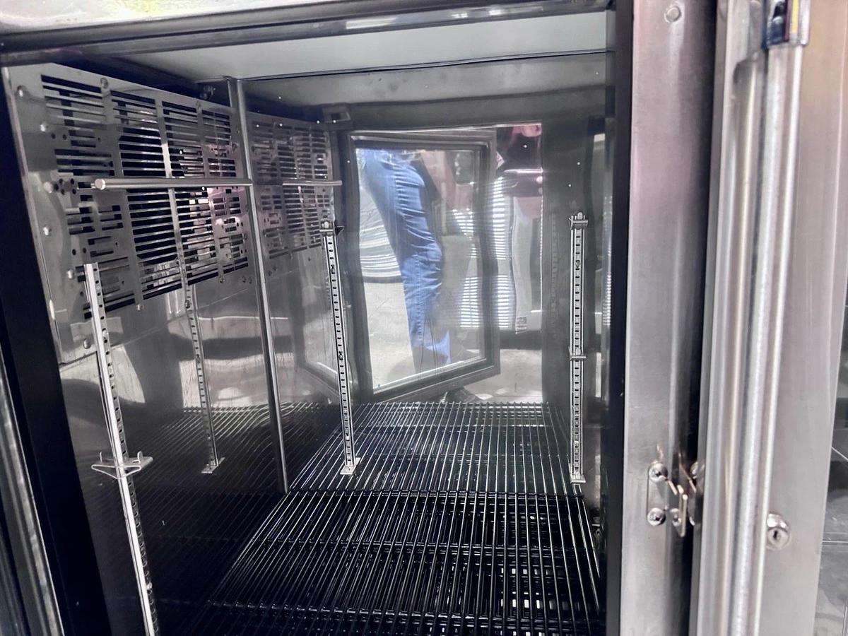 Used Perlick BBS60-RF-G-Y-X-H1 60" 2-Door Glass Back Bar Cooler