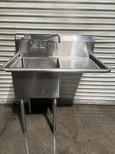 Used MRSA-1-R — 18″ One Compartment Sink with Right Drain Board
