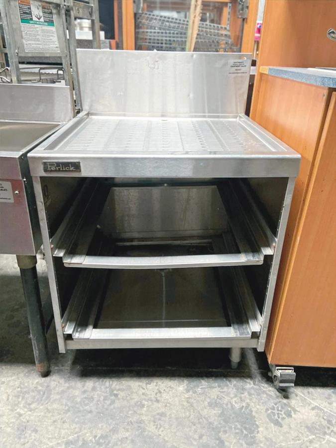 Used Perlick SC24-18 Storage Cabinet w/ Glass Rack Slots with Full Drainboard Top 24"W X 18-9/16"D
