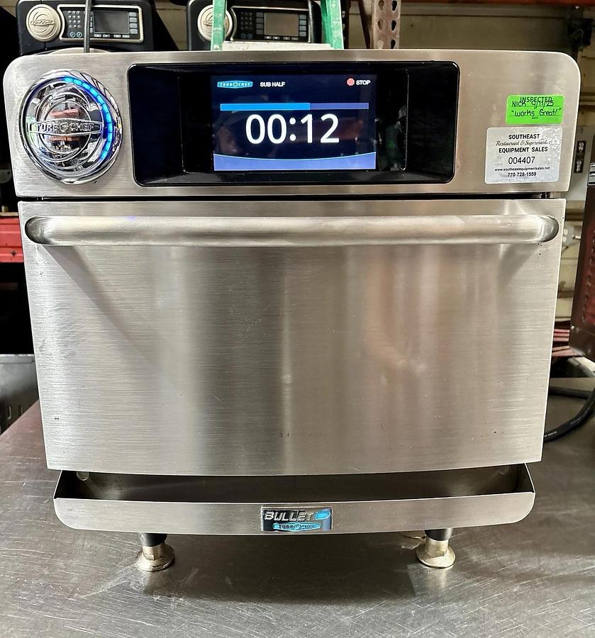 Used 2019 TurboChef Bullet Rapid Cook Ventless Oven, Stores 256 Recipes, 208/240, 1Ph