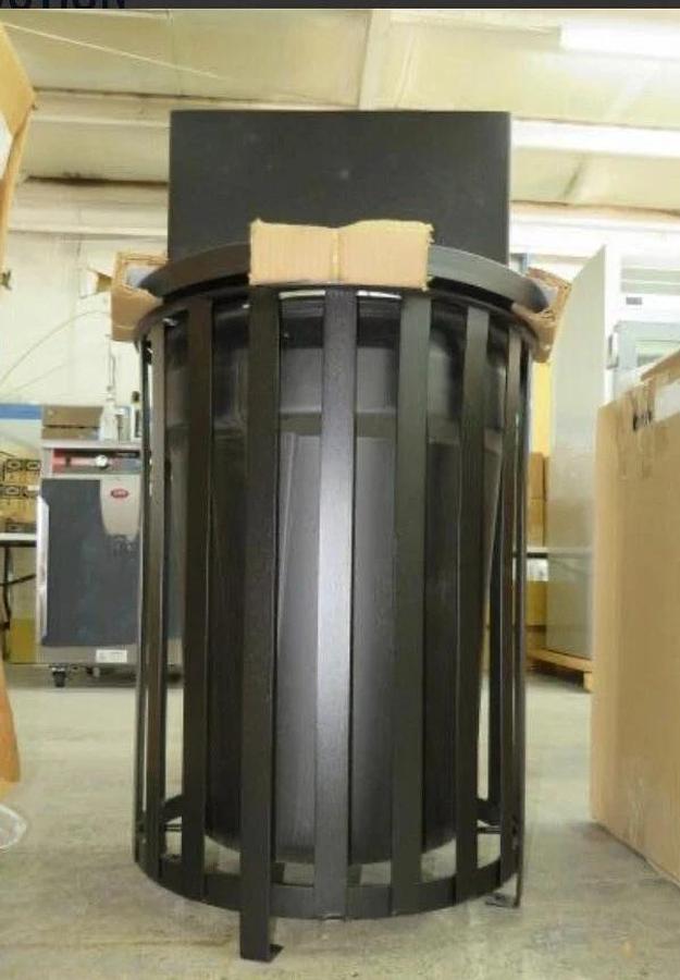 Alpine 38 Gallon Metal Commercial Indoor/Outdoor Waste Receptacle, Trash Can