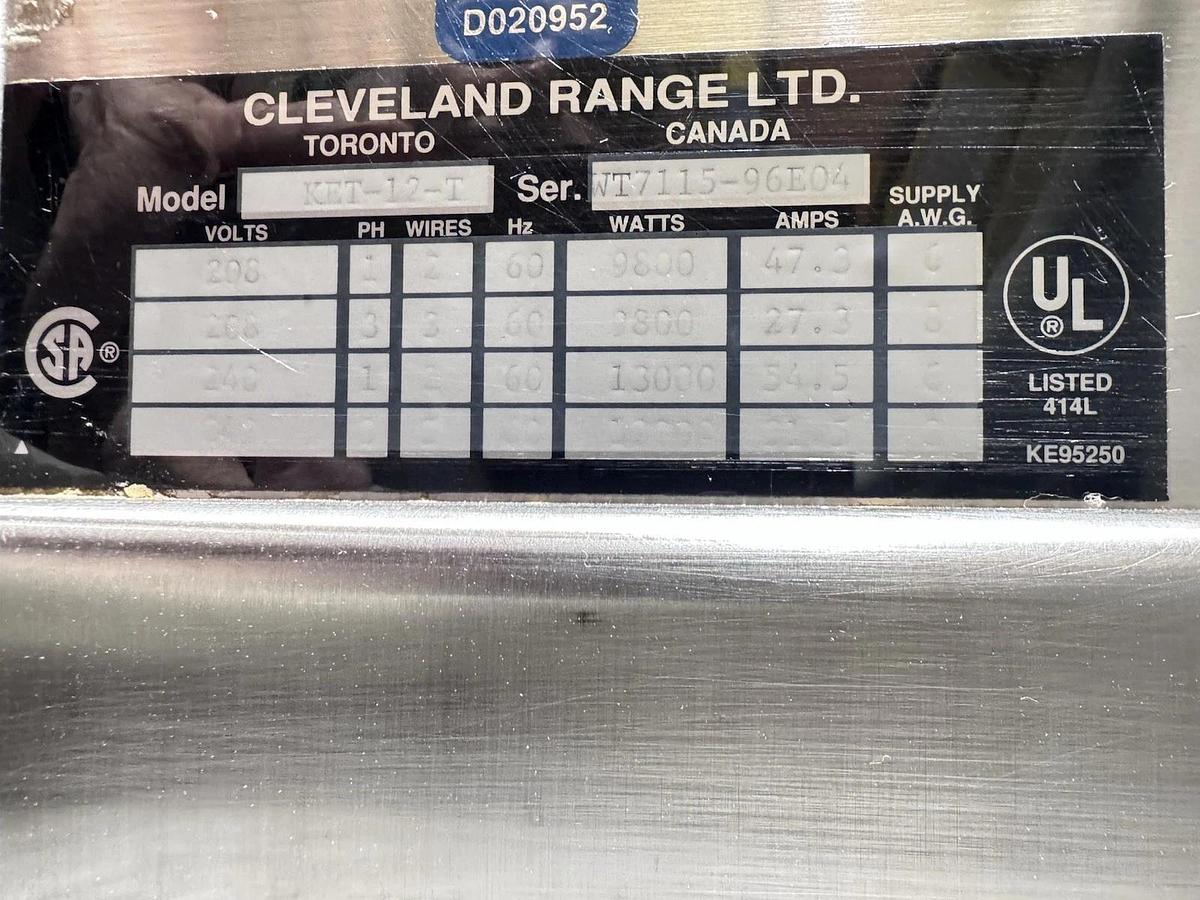 Used Cleveland KET-12-T 12-Gallon Tilting 2/3 Steam Jacketed Electric Kettle w/ Stand