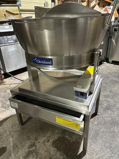Used Cleveland SET-15 15 Gallon Electric Tilt Skillet with Stand - 208V, 3 Phase - A+