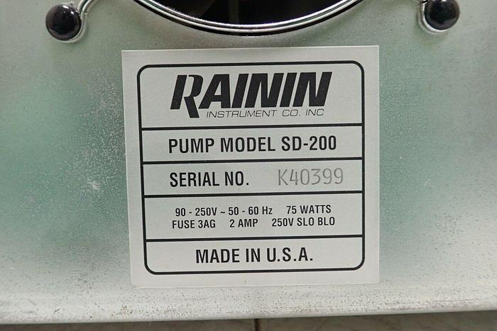 Used Dynamax Rainin Model SD-200 Pump Solvent Delivery System