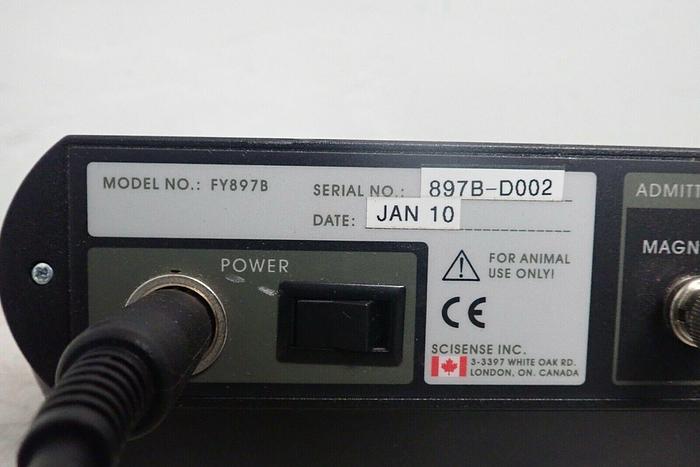 Used SciSense (Transonic) Model FY897B ADVantage Control Unit w/ Cables, Power Supply
