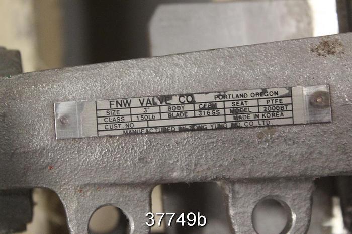 Used FNW 3" Hand Operated Knife Gate Valve, 2000BT #37749