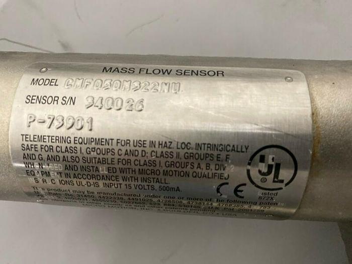 Used Micro Motion 3/4" CMF050M322NU Mass Flow Sensor